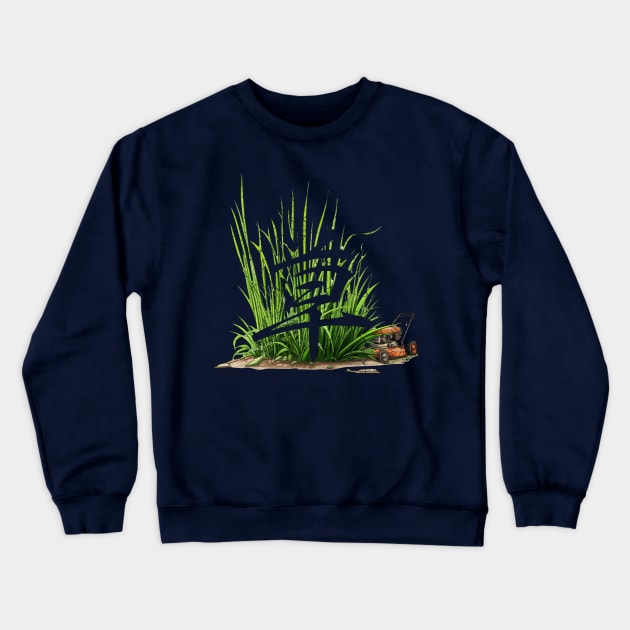 Lawnmower In Grass Crewneck Sweatshirt by Alpis Inspired